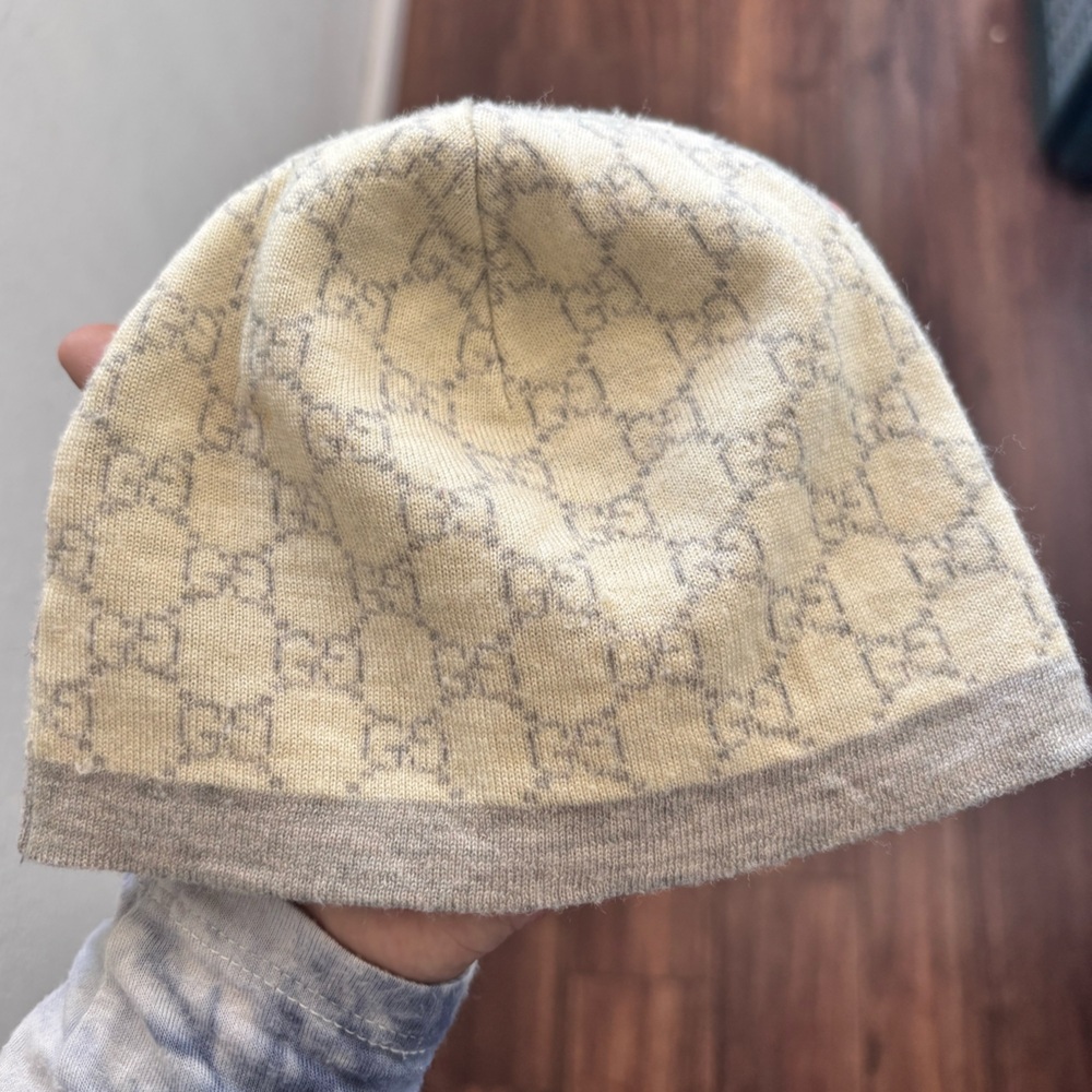 Gucci Infant Beanie GG Pattern Wool